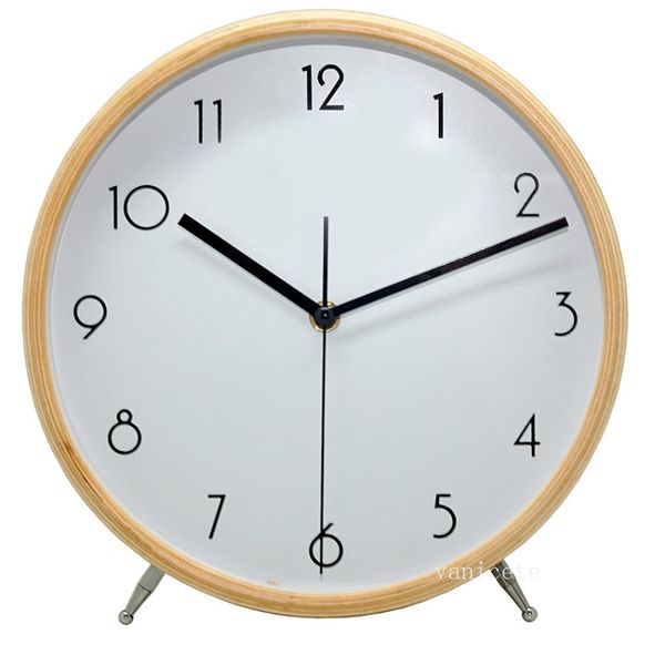 European wooden table clocks for simple, elegant living room decor and creative desktop art with solid wood alarm clock