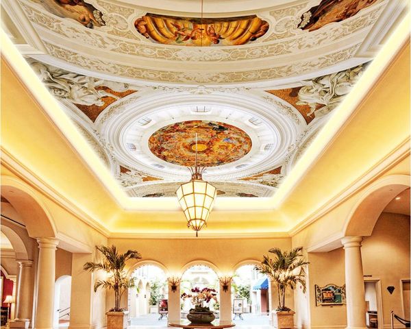 European-style luxury 3D dome ceiling decorative paintings and murals wallpaper