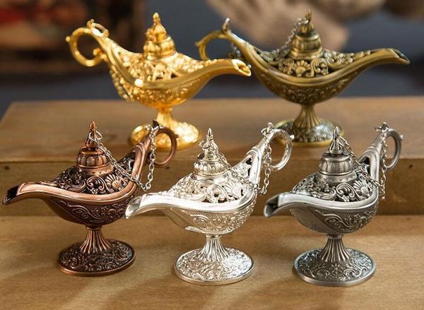 Excellent Vintage Fairy Tale Incense Burner with Retro Tea Pot Design and Aroma Stone for Home Decor as Metal Craft Art Piece