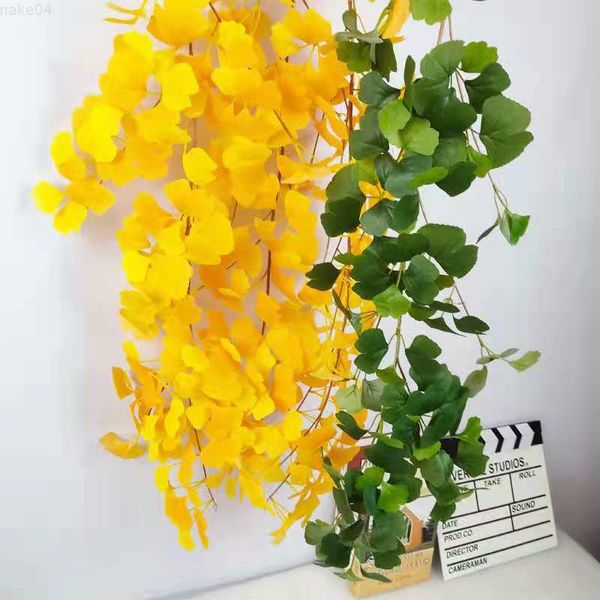 Faux floral greenery designed for simulated green plant landscapes, featuring ginkgo leaf rattan perfect for party and pastoral soft decor