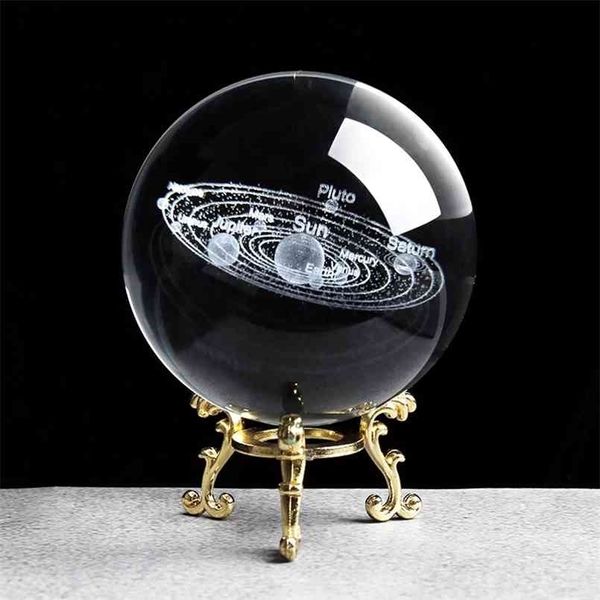 Feng Shui crystal sphere for modern office or home desk decor, a stylish art piece
