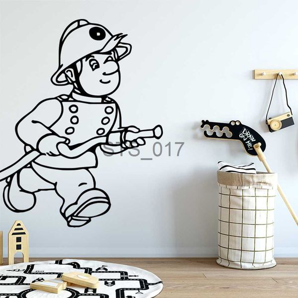 Firefighter-themed removable wall decals for DIY home decor