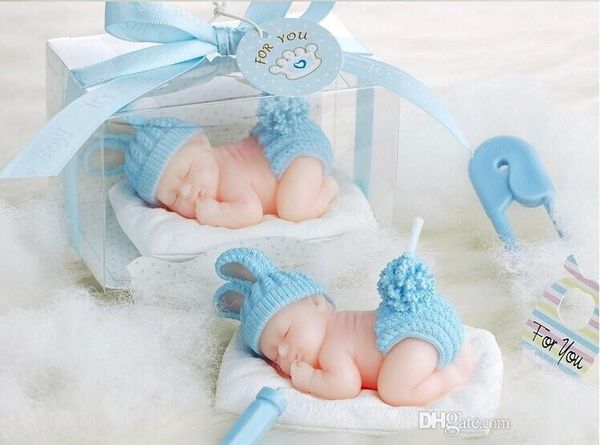Flameless 3D baby candles for birthdays and baby showers, 10 pieces per gift box