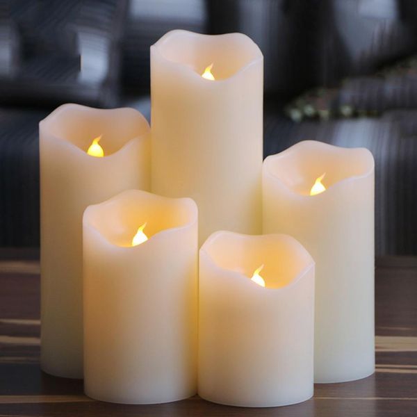 Flameless LED wax candle with uneven edges for weddings, parties, home decor, Christmas, and romantic night lighting