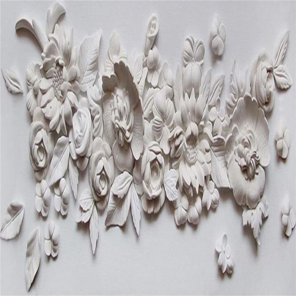 Floral European 3D wallpaper for walls in living spaces