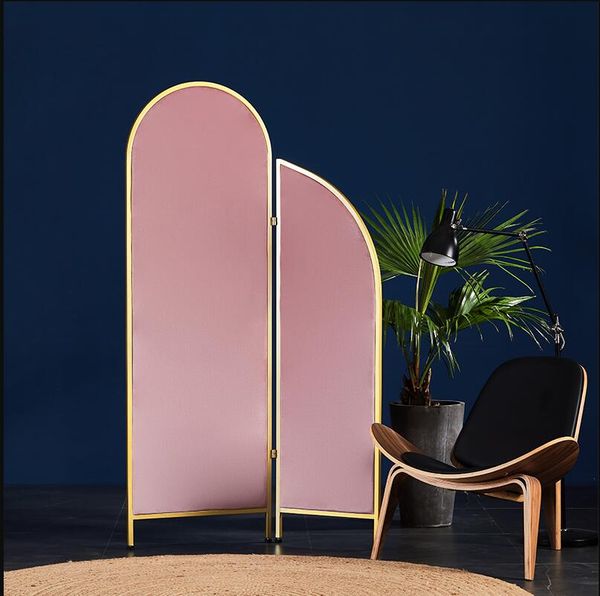 Foldable mobile screens for bedrooms, simple lightweight luxury European-style room dividers for small homes