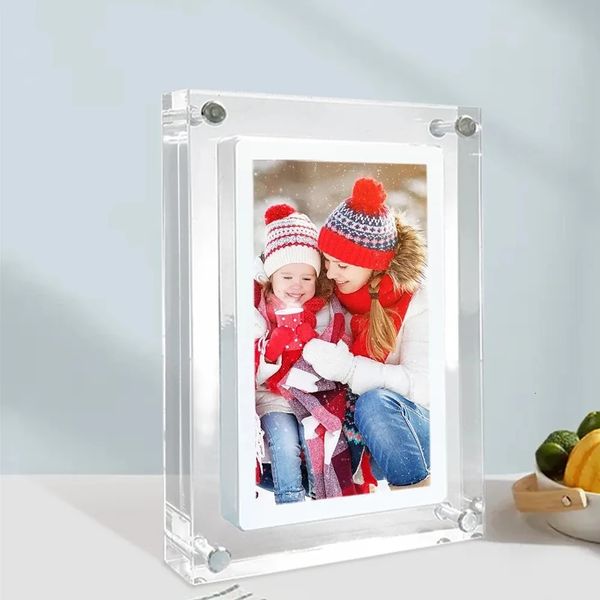 Frames Acrylic Digital Photo Frame 57 Inch with 1000mAh Battery, IPS Screen, 2GB Memory, Vertical Display