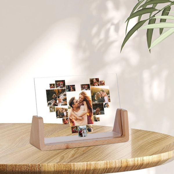 Frames Heart Collage Po Frame for Couple Custom Multiple Pos Template Gift for Girlfriend Boyfriend Personalized Love Po Album 231202