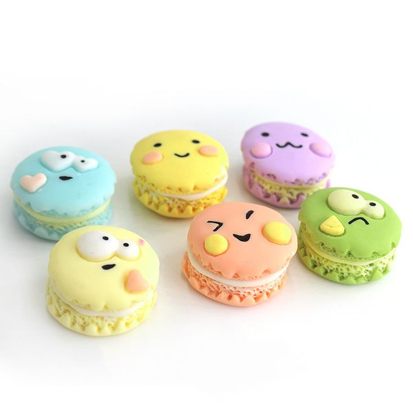 Fridge magnet set of six macaron food models for kitchen decor and creative art gifts