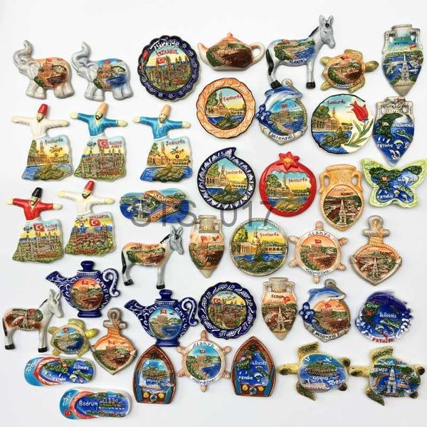 Fridge magnets from Turkey, ceramic handicraft souvenirs for world travelers, decorative refrigerator magnets and unique home gifts