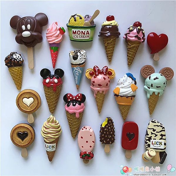 Fridge Magnets Strawberry Chocolate Ice Cream Ice Cream Popsicle Resin Fridge Magnet 231007