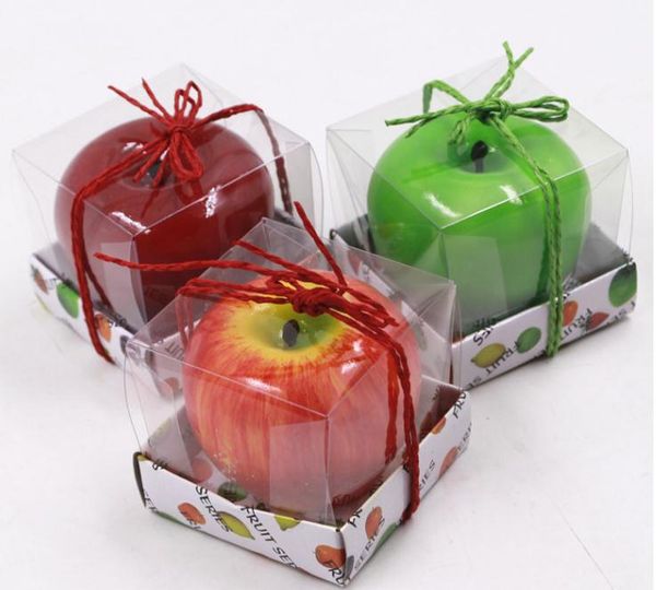 Fruit-scented apple-shaped candles for festive decor, perfect for romantic parties, Christmas, and New Year celebrations