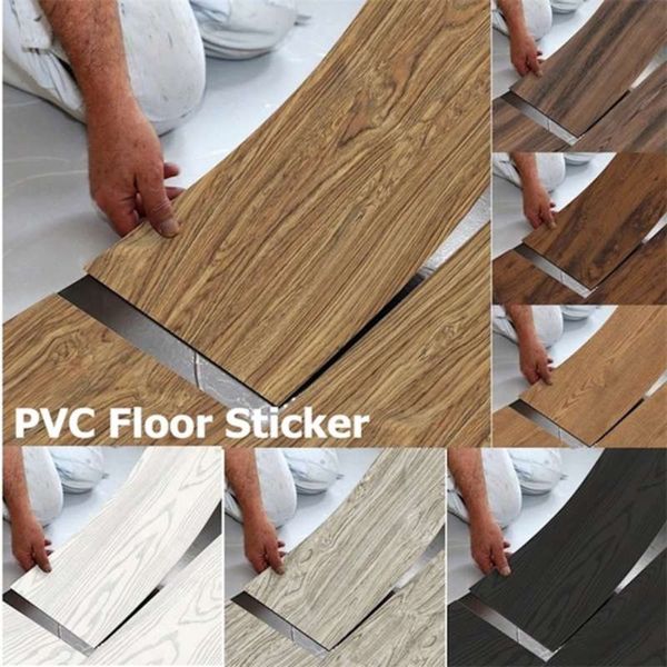 Funlife 20x300cm vintage-style waterproof wood grain floor sticker for kitchen and bathroom walls in white and green