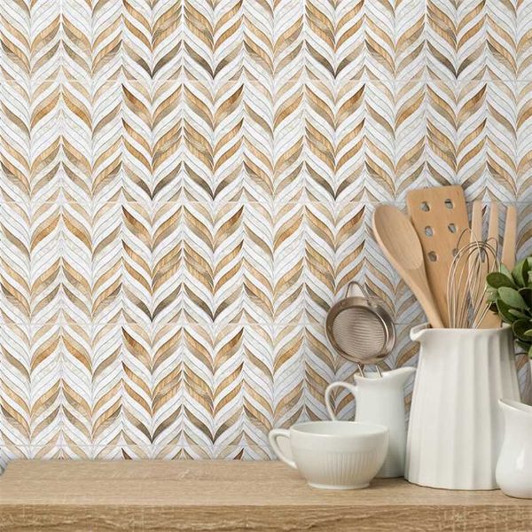 Funlife Copper Metallic Peel & Stick Marble Wall Sticker for Kitchen Backsplash and Bathroom Floors 211124