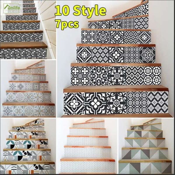 Funlife Stair Stickers Decorative Waterproof DIY Self Adhesive Staircase Stickers for Stairway Furniture Bathroom Kitchen Home 210929