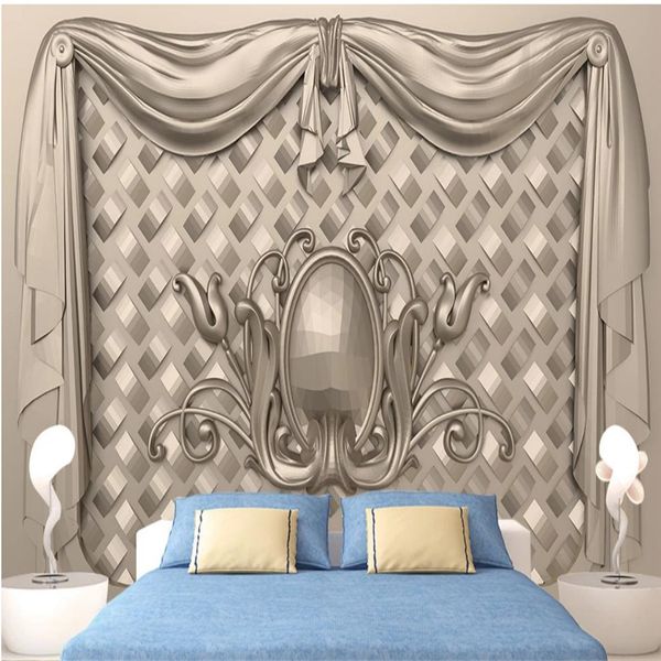 golden wall panels with European crystal designs for 3D TV backdrop and soft packaging