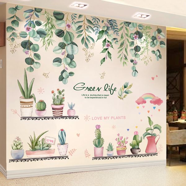 Green Leaves Wall Stickers DIY Potted Plant Wall Decals for Living Room Kids Bedroom Nursery Home Decoration 201201

DIY green leaf wall decals for home decor in living rooms, kids' bedrooms, and nurseries