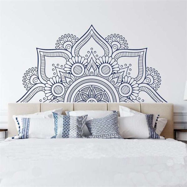 Half Mandala Wall Decal Headboard Vinyl Stickers Boho Bohemian Bedroom Decor, Ornament Bedroom Decoration, Yoga Wall Art MT25 210929

Boho-style half mandala vinyl wall decals for headboard decoration, bohemian bedroom art, yoga space ornament MT25 210929