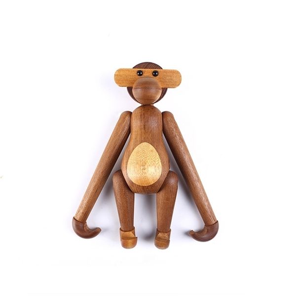 Handcrafted Nordic Danish-style wooden monkey ornaments for home decor statues and figurines