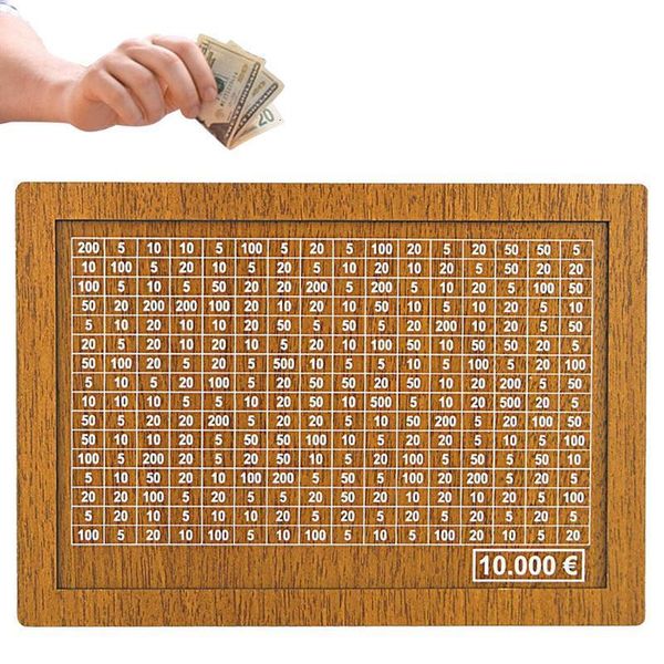 Handcrafted wooden money box with counter for kids' creative savings goal up to 10000