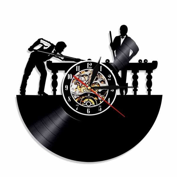 Handmade LED-lit billiards wall clock for pool table decoration