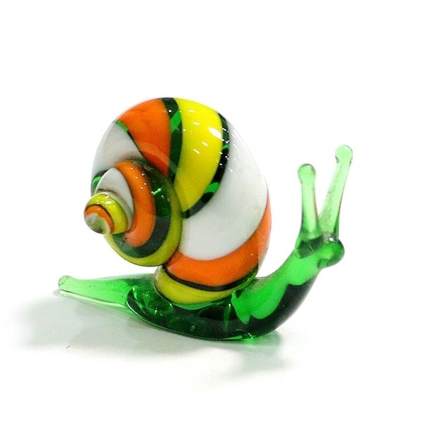 Handmade Murano Glass Snail Miniature Figurines Ornaments Cute Animal Craft Collection Home Garden Decor Year Gifts For Kids 211105

Rewritten as:
Tiny handmade Murano glass snail figurines, adorab...