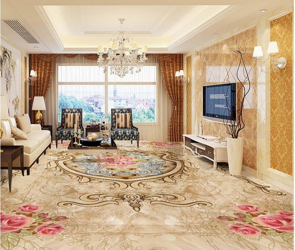 HD classic elegance angel goddess Rose 3D floor painting Self-adhesive Wallpaper