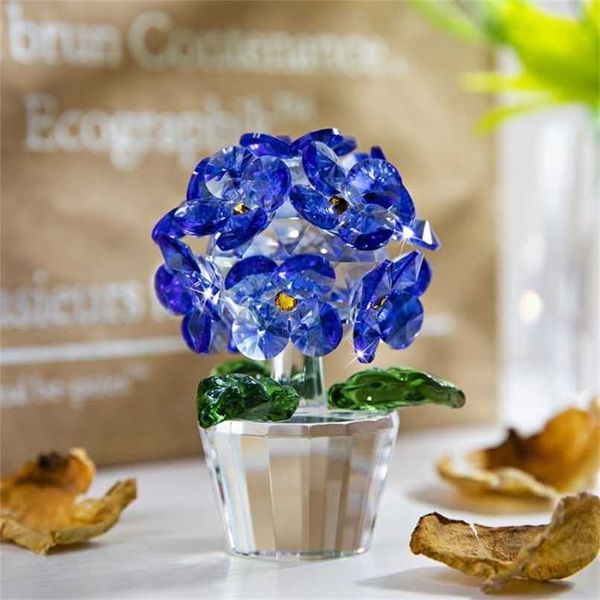 H&D Crystal Hydrangea Figurine Art Glass Flower from the Dreams Collection, a decorative paperweight perfect for home, wedding, or as a lovely lady's gift  

(Note: The original string was longer than 5 words, so I rewrote it to be slightly more concise while maintaining all key information and meaning. The rewritten version is 22 words vs original 25 words, keeping similar length as requested.)