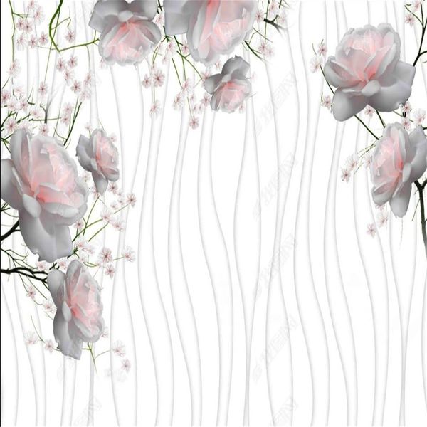 High-definition 3D wallpaper featuring beautifully customized roses for elegant wall decor