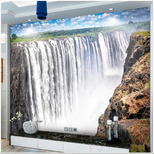 High-definition 3D waterfall wallpapers featuring stunning scenic backgrounds