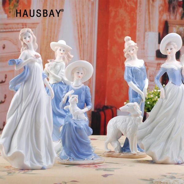 High-quality ceramic figurine of elegant goddess girls for home decoration, wedding crafts, and room ornament
