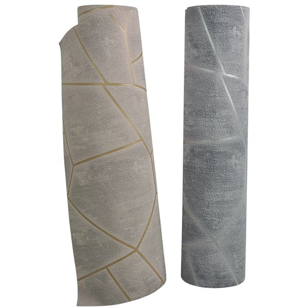 High-quality Nordic-inspired 3D textured gray geometric wallpaper for living room TV feature walls, featuring deer-skin pattern designs