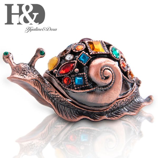 Hinged enamel animal jewelry collectible box, a decorative ornament for home or Christmas