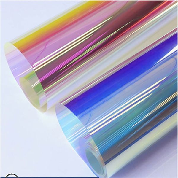 HOHOFILM 50x300cm Rainbow Window Film - Dichroic adhesive iridescent vinyl for decorative and cosplay DIY projects