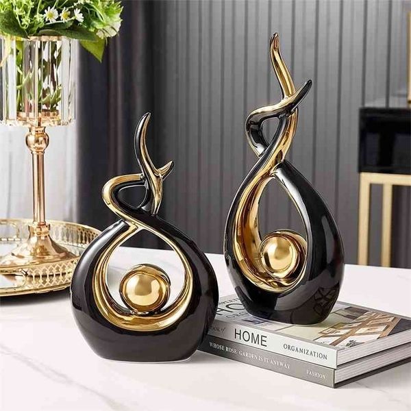 Home decor ceramic sculptures for living room, office desk, or abstract art displays