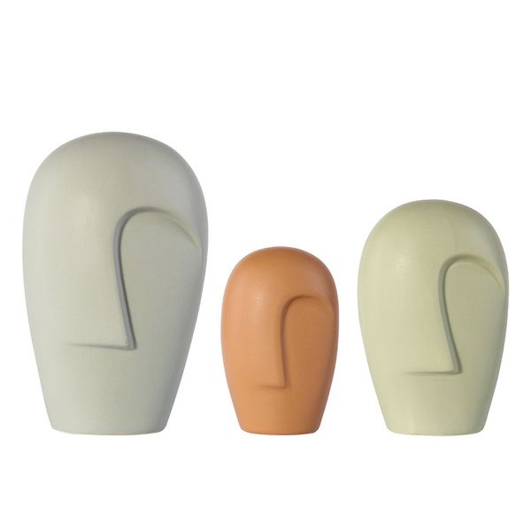 Human Face Flower Vases in Nordic Modern Minimalist Ceramic Design for Home and Hotel Decor, Available in 6.5