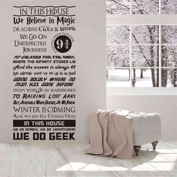 In this home, we embrace our inner geeks with fun vinyl wall decals for room decor