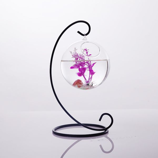 Iron Wedding Candle Holder with Moroccan Candlestick and Glass Ball Hanging Bracket Stand, Fast Delivery
