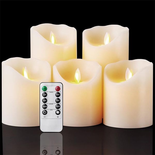 Ivory LED candles with remote, 11 sizes for selection, scented pillar candles ideal for birthday parties and home decor