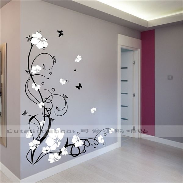 Large Butterfly Vine Flower Vinyl Removable Wall Stickers Tree Wall Art Decals Mural for Living room Bedroom Home Decor TX-109 210823

Removable vinyl wall decals featuring large butterfly and vine...