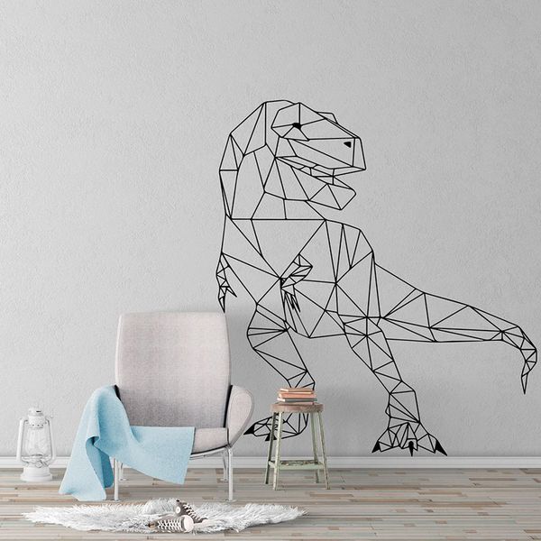 Large T-Rex wall decal for boys' rooms, featuring Jurassic Park zoo animals in vinyl bedroom decor