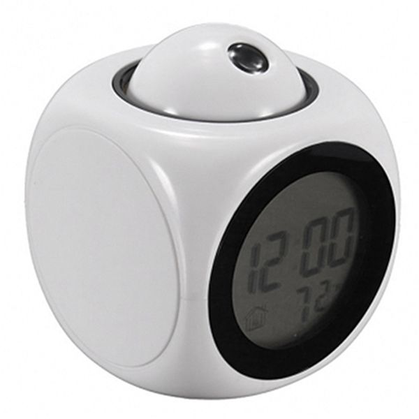 LCD Projection Voice Alarm Clock with Backlight, Digital Watch, Desk Temperature Display, HOT 201119