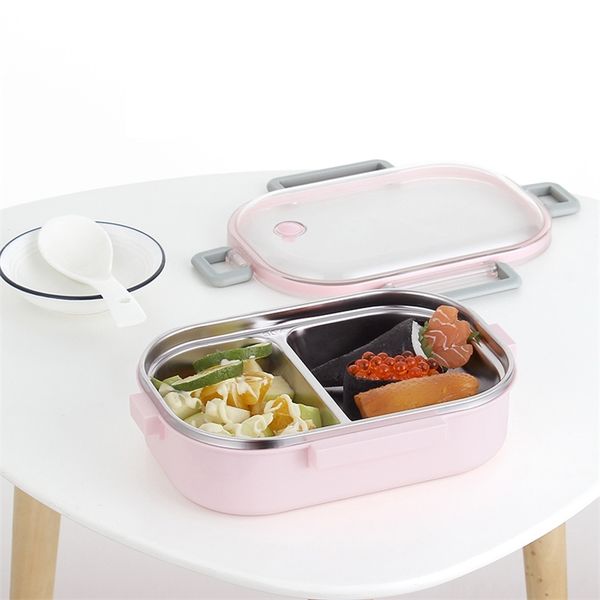Leakproof bento box for lunch, microwave-safe stainless steel food container ideal for school or office use by kids and adults