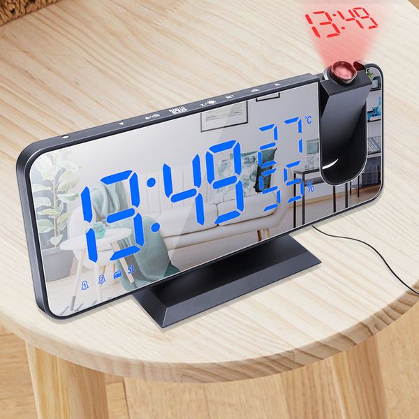 LED Digital Alarm Clock with FM Radio, Weather Station, Calendar, Thermometer, and Projector Function
