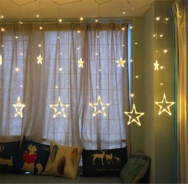 LED pentagram star string lights for fairy weddings, birthdays, and Christmas indoor decor in 110V/220V
