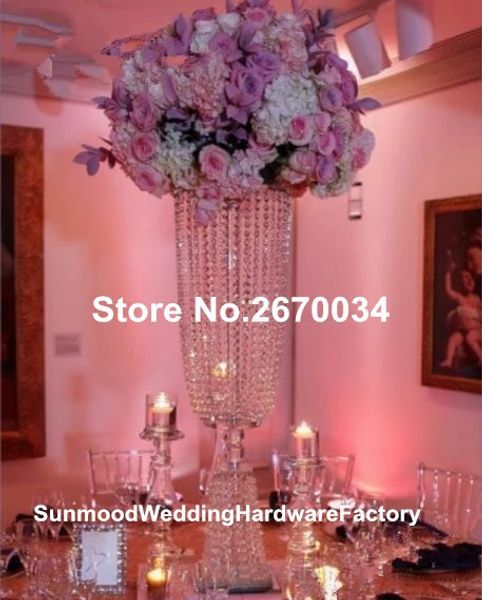Luxury acrylic bead crystal wedding flower stands for sale