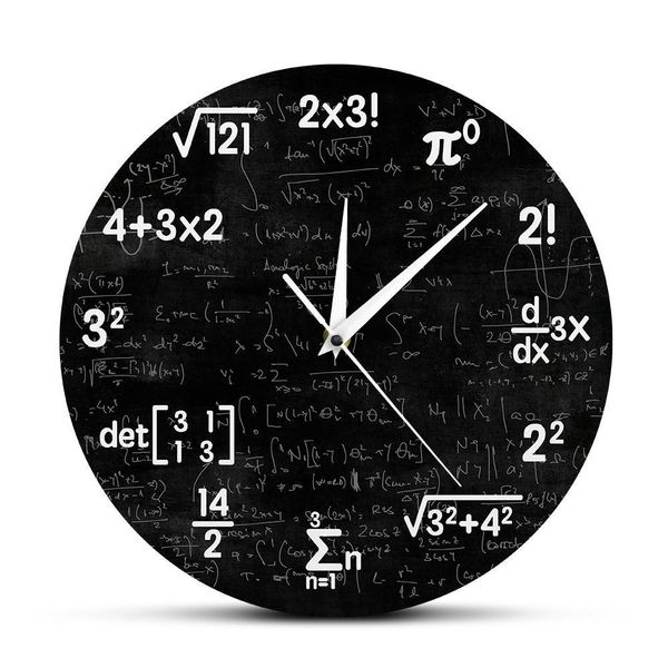 Math Wall Clock featuring formulas and icons, perfect classroom decor or graduation gift for teachers and kids