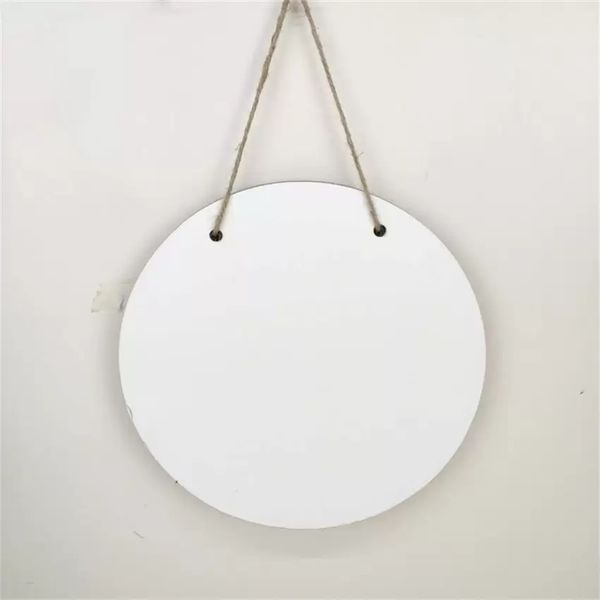 MDF Wooden Round Door Hanger for Sublimation, 12-inch Single-Sided Blank Sign for Home Decor