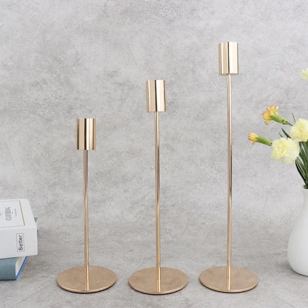 Metal Candle Holders in European style, elegant candlesticks for weddings, stylish stands, and exquisite candelabras for home table decor