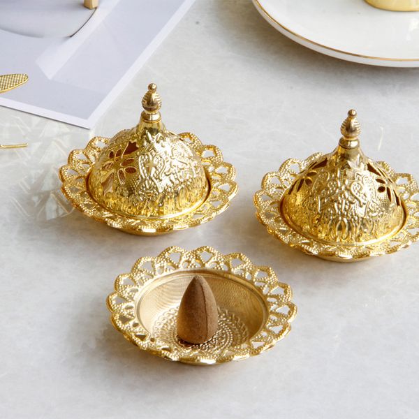 Metal Vintage Porcelain Incense Burner for Home, Teahouse, and Aromatherapy Use